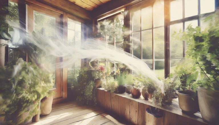 Firefly realistic Photograph of air gust and illustrating good environment inside a wooden house wit (5)